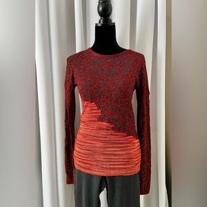 Missoni space dye lurex animal print knit top Sz 40 (Sz 6)